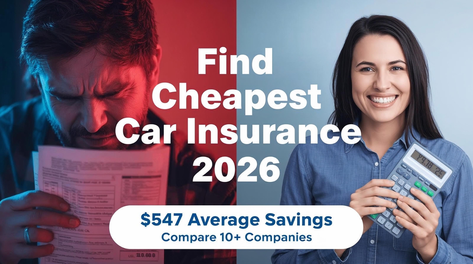 Comparison guide showing how to find cheapest car insurance in 2026 with money-saving tips and top insurance companies